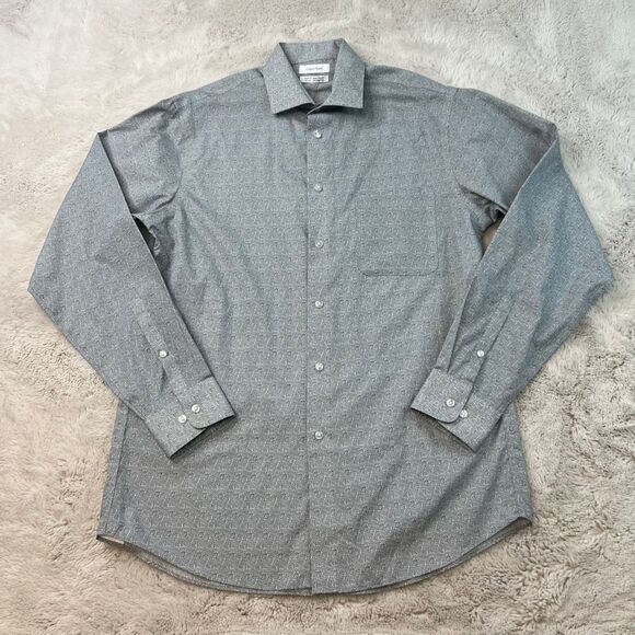 Calvin Klein Regular Fit Performance Non Iron Dress Shirt Mens 15.5 34/35 Cotton - Picture 1 of 9